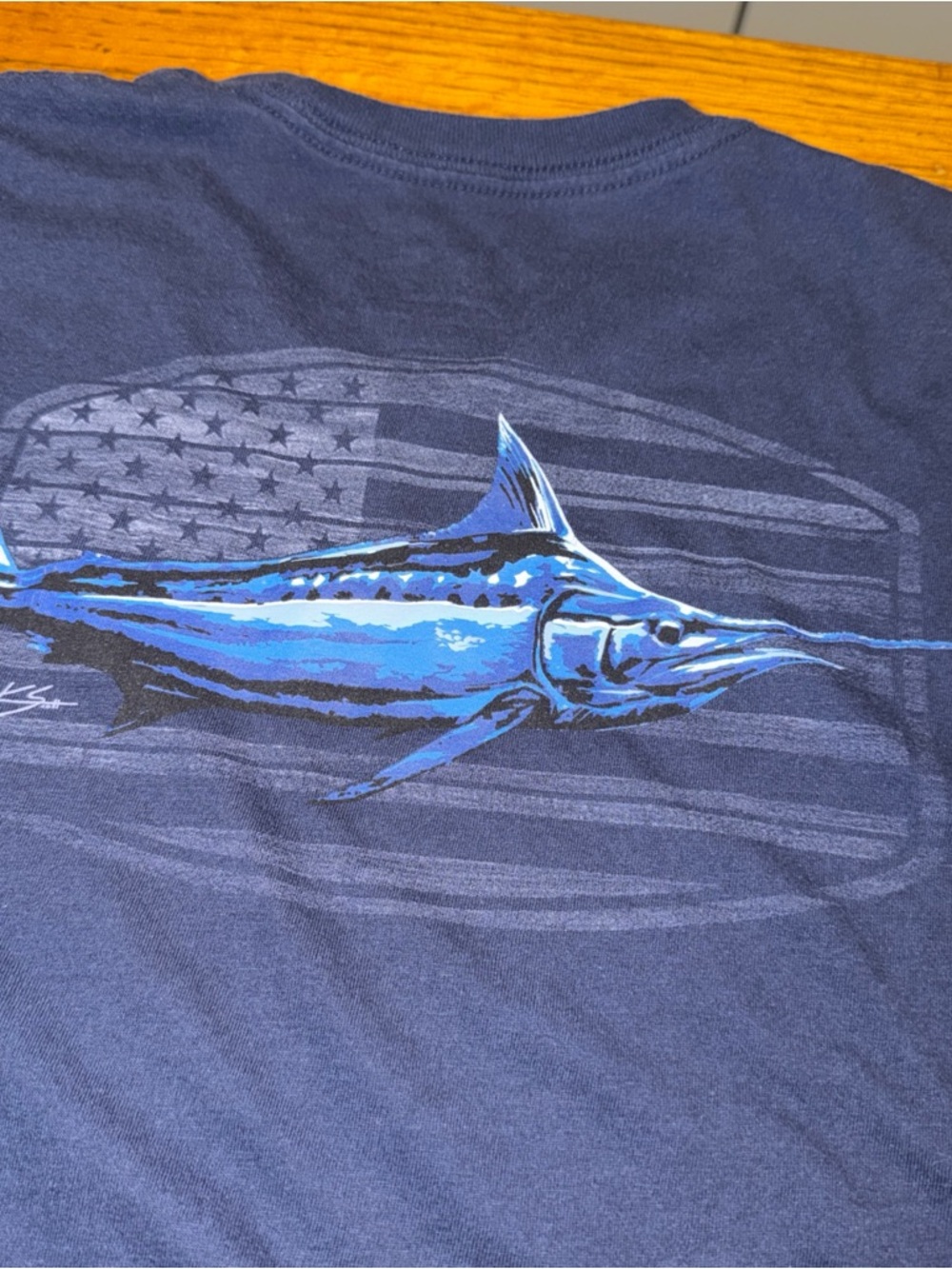 Huk Small Blue Marlin Graphic Tee - Navy